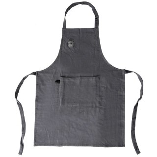 Fartuch Kuchenny Bawełniany ORION Szary Wiązany z Kieszenią 70x84 cm