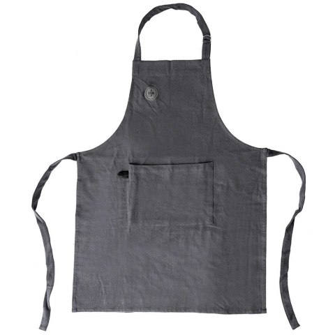 Fartuch Kuchenny Bawełniany ORION Szary Wiązany z Kieszenią 70x84 cm