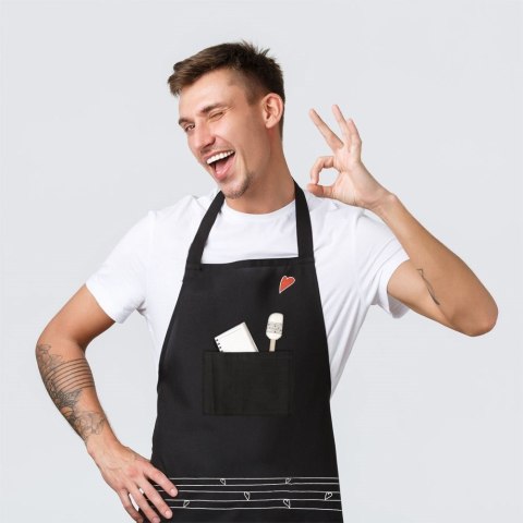 Fartuch Kuchenny Ochronny Bawełniany Wiązany Serce Solidny ORION 87 x 70cm