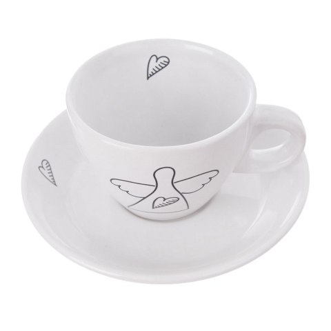 Filiżanka ze Spodkiem Ceramiczna Biała do Espresso ORION 90 ml 2 szt.