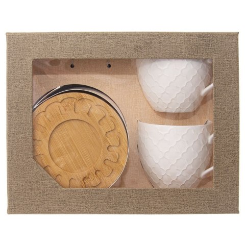 Filiżanka ze Spodkiem Porcelanowa Biała ORION WHITELINE 250 ml 2 szt.