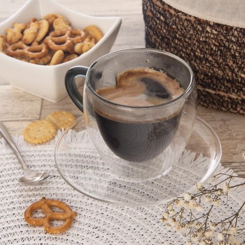 Filiżanki Termiczne ORION DOUBLE 160 ml Borokrzemowe z Uchwytem 2 szt.