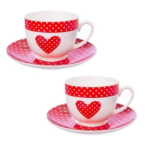 Filiżanki ze Spodkiem ORION TECKA 280 ml Porcelana do Zmywarki 2 szt.