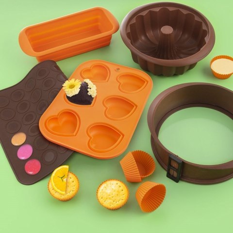 Forma do Babki Silikonowa z Kominem Pomarańczowa Solidna ORION 26 x 9,5 cm