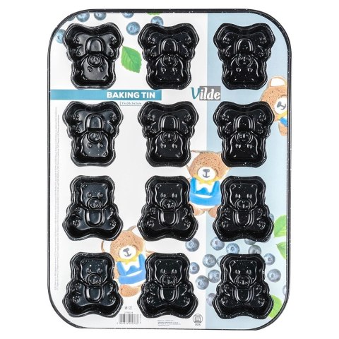 Forma do Ciastek VILDE Granitowa Misie 35 x 26,5 cm na 12 Wypieków