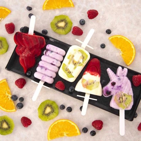 Forma do Lodów ORION z Pokrywką Pomarańczowa Patyczek do Zmywarki