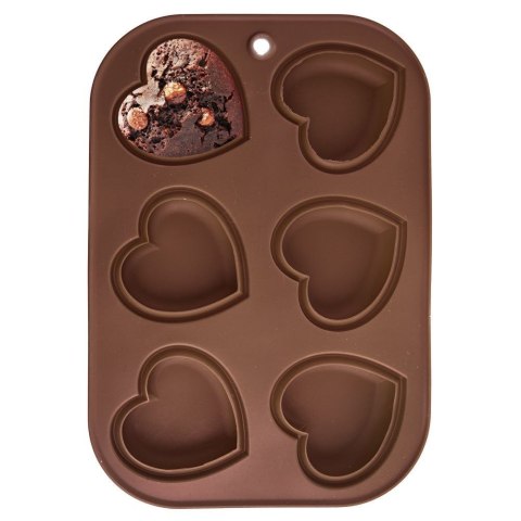 Forma do Muffinek Silikonowa Pomarańczowa Serce Solidna ORION 30 x 20,5 cm