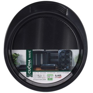 Forma do Pieczenia LA CUCINA Okrągła Fala Aluminium 27,5 cm ILAG
