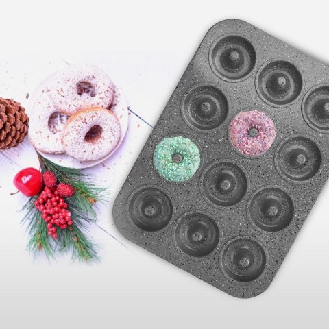 Forma Foremka do Pieczenia Pączków 12 Otworów Stalowa ORION 40x28,5x3 cm