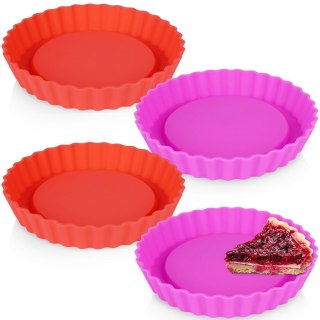 Forma do Tarty ORION Silikonowa Okrągła 12 cm Zestaw 4 szt. do Zmywarki
