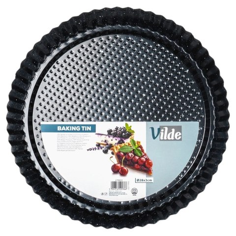 Forma do Tarty VILDE Granitowa Okrągła 28 x 3 cm Wyprofilowany Brzeg