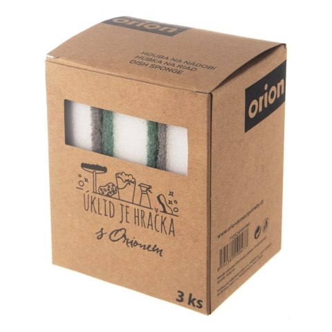 Gąbka Kuchenna ORION 3 szt. Trójwarstwowa Chłonna bez Rysowania