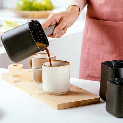 Granitowy Tygielek do Kawy Tureckiej Kwadratowy Nieprzywierający NAVA 550ml