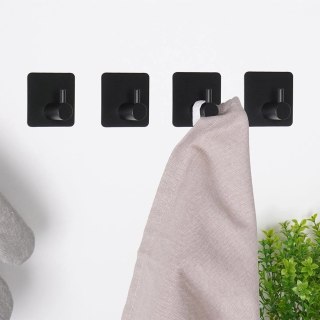 Haczyki Wieszaki Samoprzylepne Stalowe Czarne Solidne na Ścianę VILDE 4 szt