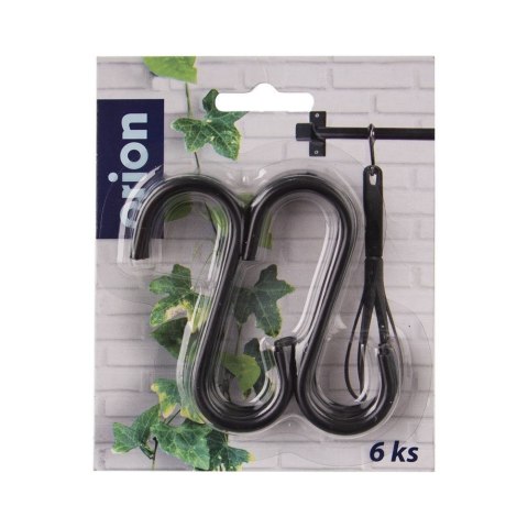 Haczyki na Reling ORION RADKA Czarne 6 szt. 7,5 cm Loft Kuchnia