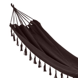 Hamak Brązowy Jednoosobowy Wytrzymały z Frędzlami ORION 200x100 cm