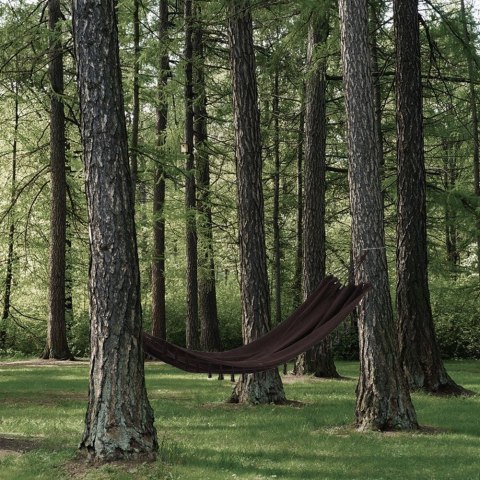 Hamak Brązowy Jednoosobowy Wytrzymały z Frędzlami ORION 200x100 cm