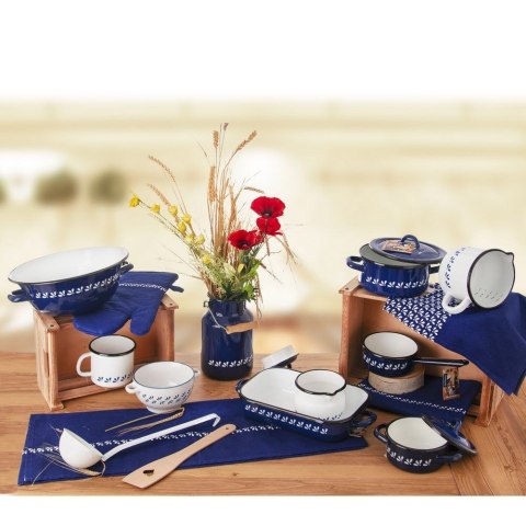 Kanka na Mleko Emaliowana Niebieska Tradycyjna Retro Solidna ORION 2 l