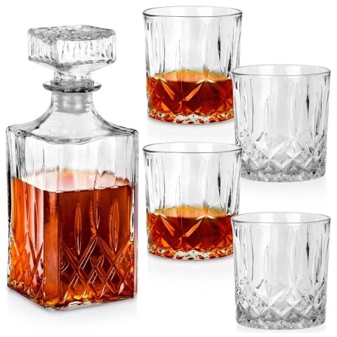 Karafka i Szklanki do Whisky Szklane VILDE 900 ml + 4x300 ml 5 el.