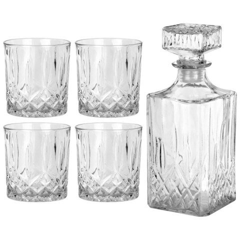 Karafka i Szklanki do Whisky Szklane VILDE 900 ml + 4x300 ml 5 el.