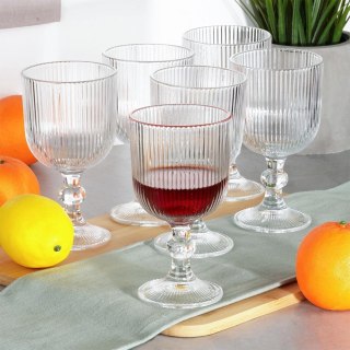 Kieliszki do Wina VILDE Szklane Ryflowane 6 szt. 340 ml Zmywarka