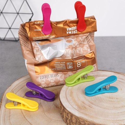 Klipsy do Torebek EXCELLENT 6 szt. 6,5 cm Mix Kolorów Wielorazowe