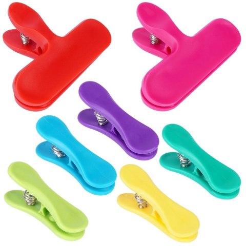 Klipsy do Torebek EXCELLENT 7 szt. 2 Rozmiary Mix Kolorów Szczelność