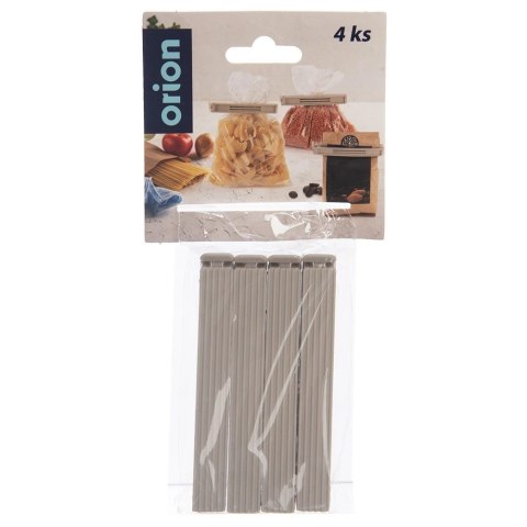 Klipsy do Torebek ORION 4 szt. Beżowe 11 cm Tworzywo Szczelne Wygodne