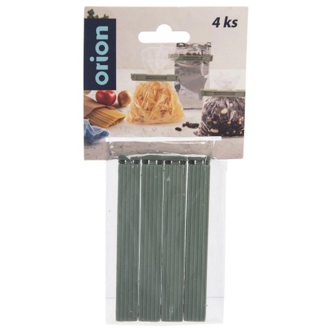 Klipsy do Torebek ORION 4 szt. Zielone 11 cm Tworzywo do Żywności