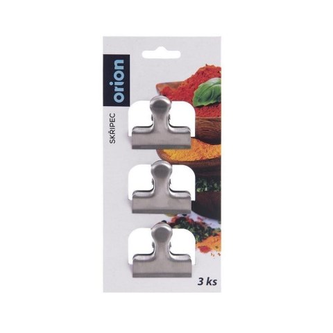 Klipsy do Torebek ORION Stal Nierdzewna 3 szt. 4 cm Szczelne