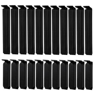 Klipsy do Torebek VILDE 22 szt. Czarny 2 Rozmiary Tworzywo Szczelne