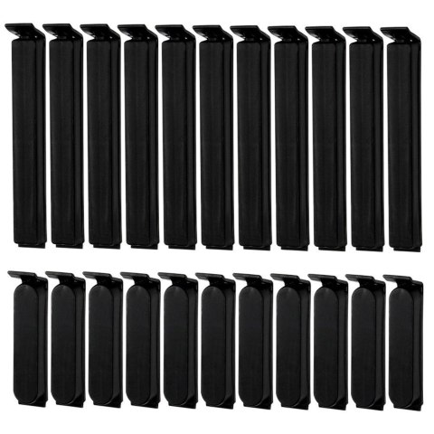 Klipsy do Torebek VILDE 22 szt. Czarny 2 Rozmiary Tworzywo Szczelne