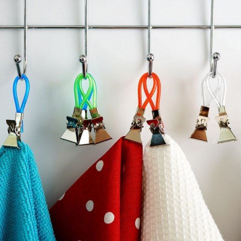 Klipsy na Ręczniki VILDE 8 szt. Metalowe Wieszaki Uniwersalne