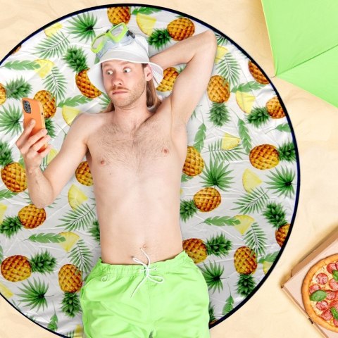 Koc Mata Piknikowa Plażowa Okrągła Lekka z Pokrowcem Solidna PROBEACH 138cm