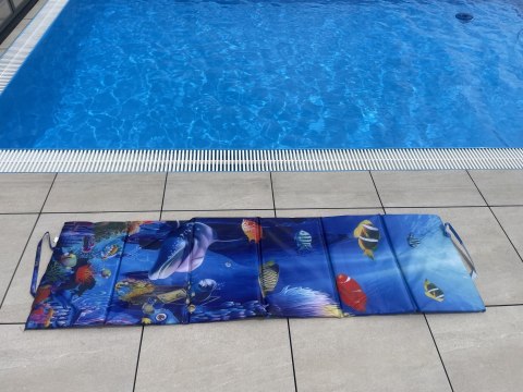 Koc Plażowy Mata Leżanka Leżak Składany Wodoodporny KUBISPORT 195x55 cm