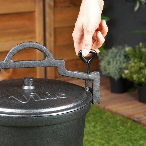 Kociołek Żeliwny Emaliowany na Nóżkach z Pokrywką na Ognisko CAST LINE 8 L