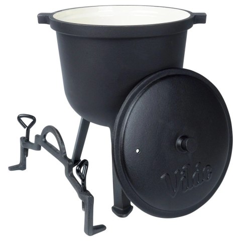 Kociołek Żeliwny Emaliowany na Nóżkach z Pokrywką na Ognisko CAST LINE 8 L