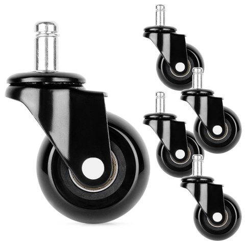 Kółka do Fotela Kauczukowe Obrotowe VILDE 5 cm Śr. 11 mm 5 szt.