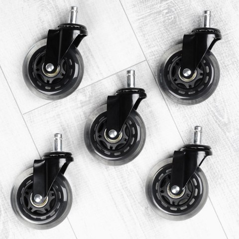 Kółka do Fotela Kauczukowe Obrotowe VILDE 7,5 cm / 11 mm 5 szt.