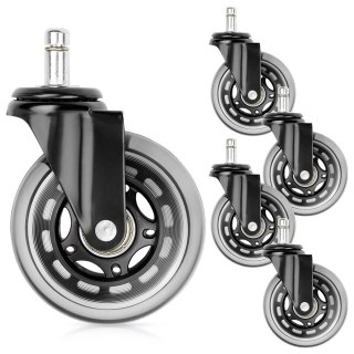 Kółka do Fotela Kauczukowe Obrotowe VILDE 7,5cm / 10 mm 5 szt.