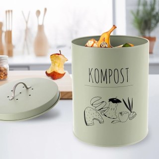 Kompostownik Kuchenny ORION 8 L Metal Filtr Węglowy Zielony Greenish