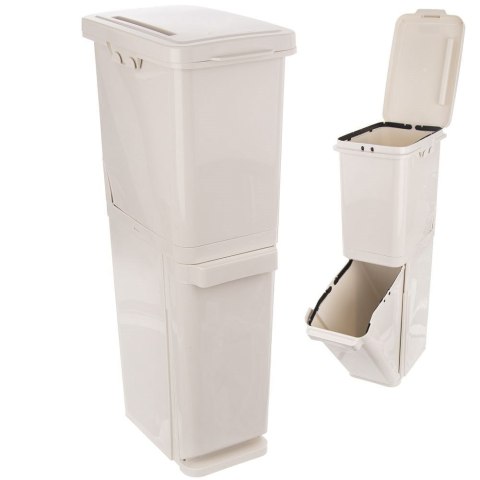 Kosz do Segregacji Śmieci Odpadów Plastikowy 2- Poziomowy ORION 2 x 17,5 l