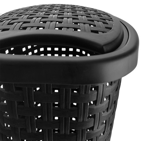 Kosz na Pranie Bieliznę Wąski Plastikowy Czarny ORION 45 L