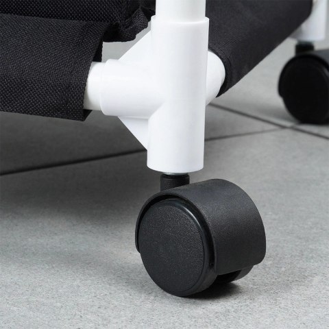 Kosz na Pranie na Kółkach Składany Trzykomorowy 60,5 x 35 x 65 cm VILDE