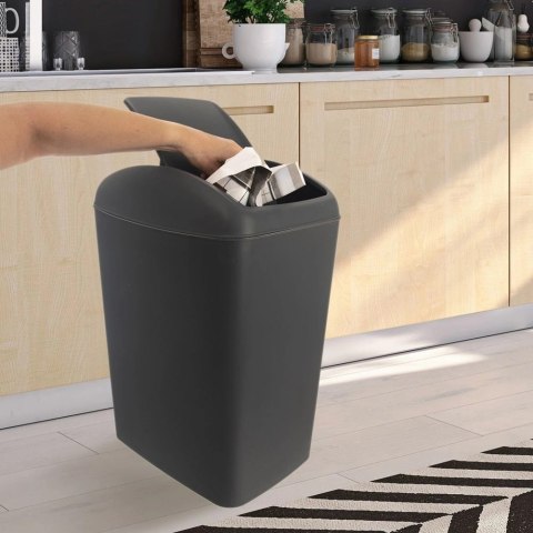 Kosz na Śmieci Odpady Kompostownik z Klapką Plastikowy Szary ORION 40 l