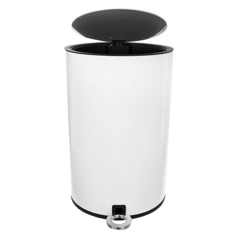 Kosz na Śmieci Odpady z Pedałem Pokrywą Metalowy Biały Mały Trwały ORION 6 L