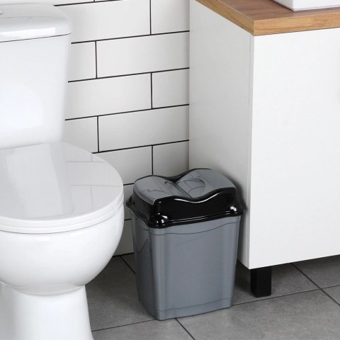 Kosz na Śmieci Plastikowy Szary 9 L ORION Wytrzymały i Pojemny