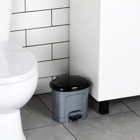 Kosz na Śmieci z Pedałem Plastikowy Szary 3 L ORION Wytrzymały i Pojemny