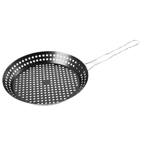 Koszyk do Grillowania Grilla Metalowy Perforowany Czarny 55 x 31 cm BBQ