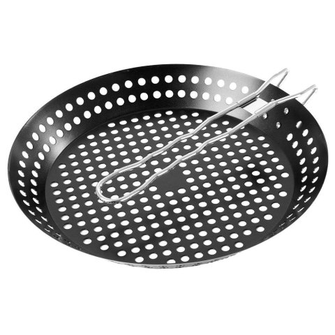 Koszyk do Grillowania Grilla Metalowy Perforowany Czarny 55 x 31 cm BBQ
